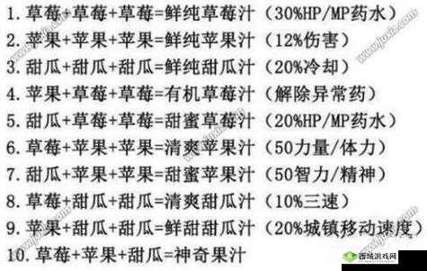 DNF甜蜜苹果汁:配方作用及口感体验
